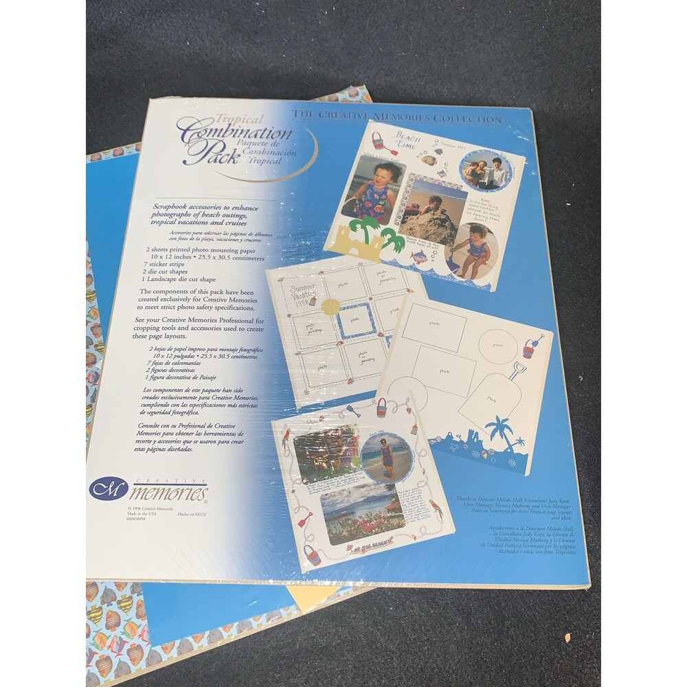 Creative Memories 10x12 TROPICAL Combination Pack Paper Stickers Shapes 2 Packs